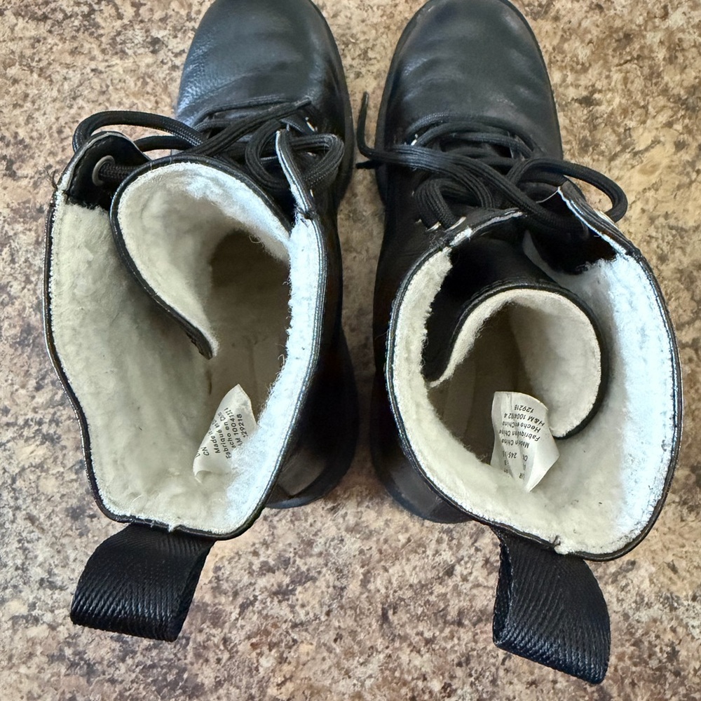 H&M Black Leather Combat Boots - Picture 5 of 6